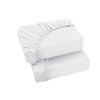 Ev Dekor Double Fitted Sheet Soft 100% Microfiber 40cm extra deep fitted bed sheets - Hotel bedsheets bottom sheet - White (137 x 190) Cm