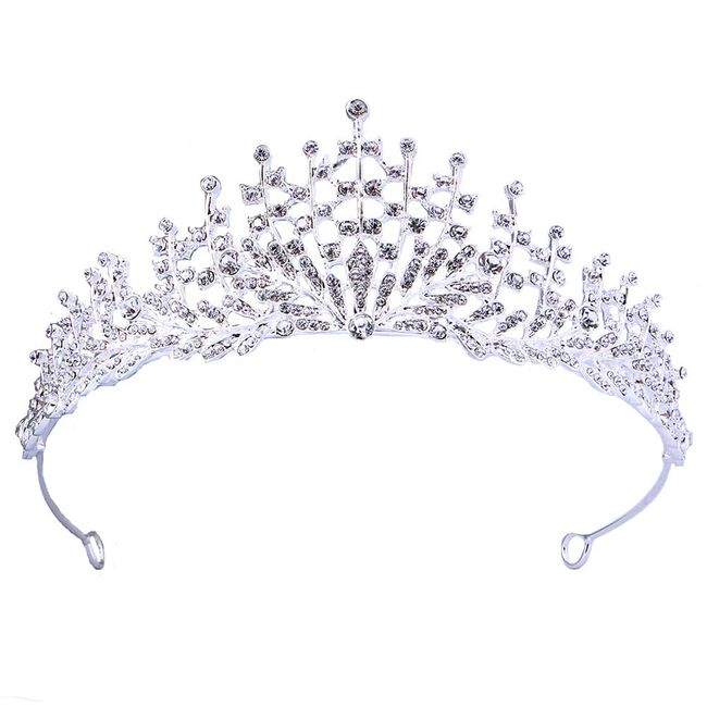 Diadem Haarschmuck, Braut Tiara, Hochzeit Kopfbedeckungen, Kristalle Prinzessin Krone, für Mädchen, Frauen, Hochzeit, Brautkrone, Proms, Pageants, Prinzessin, Geburtstagsfeier, Weihnachten (Silber)