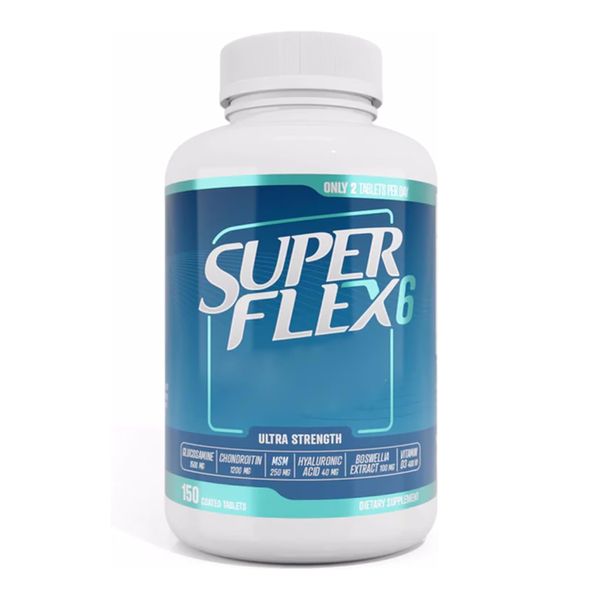 Newton-Everett Super Flex 6, Glucosamine Chondroitin MSM Hyaluronic Acid, with Boswellia Extract and Vitamin D3, 150 Tablets, Lab-tested, Soy-free, Gluten-free, Vegetarian, Non-GMO