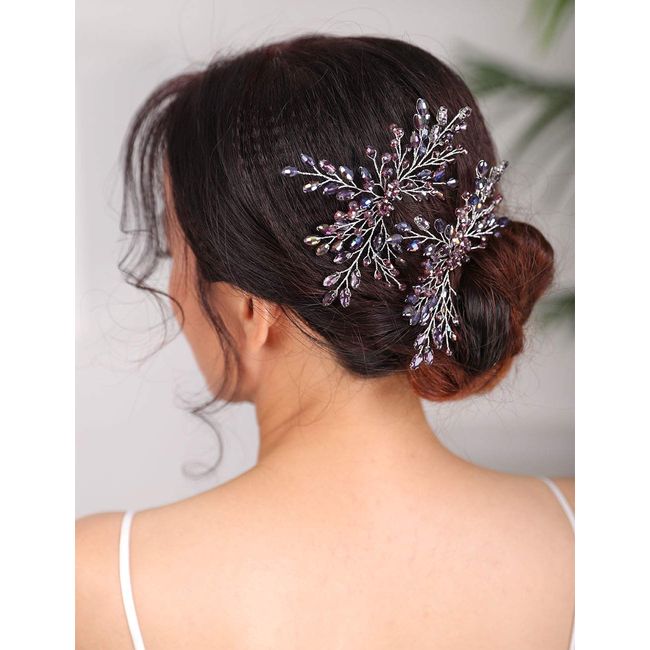 Denifery Red Crystal Hair Comb for Women Red Pearl Wedding Bridal Hair  Piece Boho Hair Accessories for Prom Party