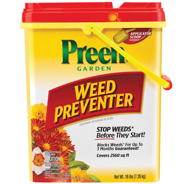 Preen 2464159 Garden Weed Preventer, 16 lb. -Covers 2,560 sq. ft