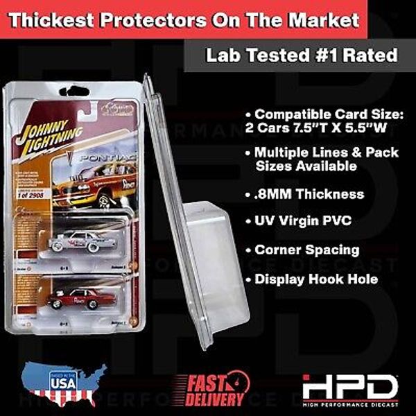 QTY 1 HPD PROTECTOR CASE JOHNNY LIGHTNING & AUTOWORLD (2-CAR STACK)  .8MM