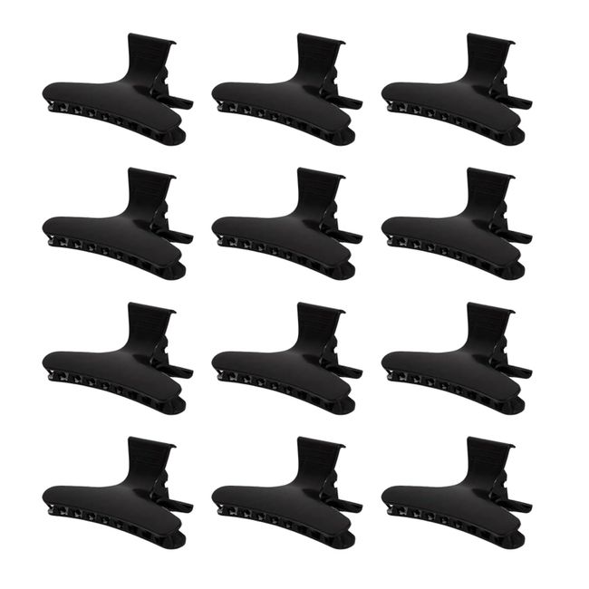 12 PCS hairdresser clips, butterfly hair clips, Salon Hairdresser butterfly clips, Hair Styling Accessories black hair clips for Women Girls(Black)