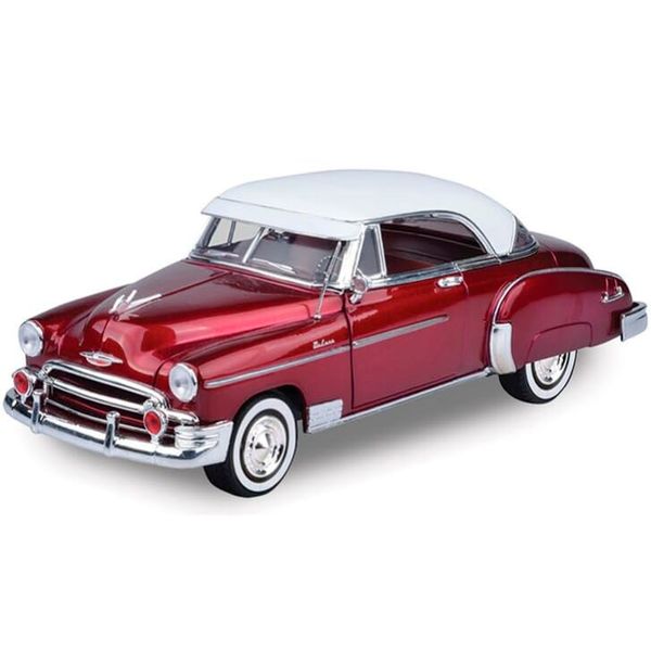 1950 Chevy Bel Air Burgundy with White Roof 1/18 Diecast Model Car by Motormax 73111burgundy