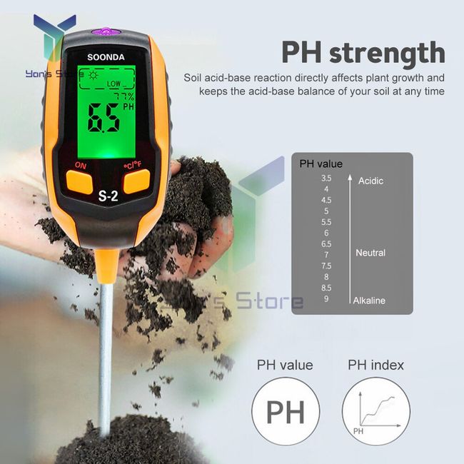 Soil-290 LCD Soil Thermometer Hygrometer Probe Electronic Temperature Humidity  Meter Garden Plant Thermometer Hygrometer,Soil Meter