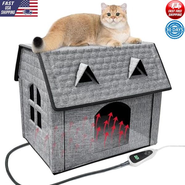 Cat House W/ Intelligent Thermostat Fast Heating Pad All Seasons Pet Shelter New