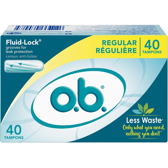 O.B. Applicator Free Digital Tampons (Regular), 40 Count