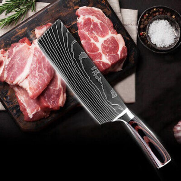 7'' Kitchen Cleaver Knife Chef Knife Stainless Steel Japanese Damascus Chopping