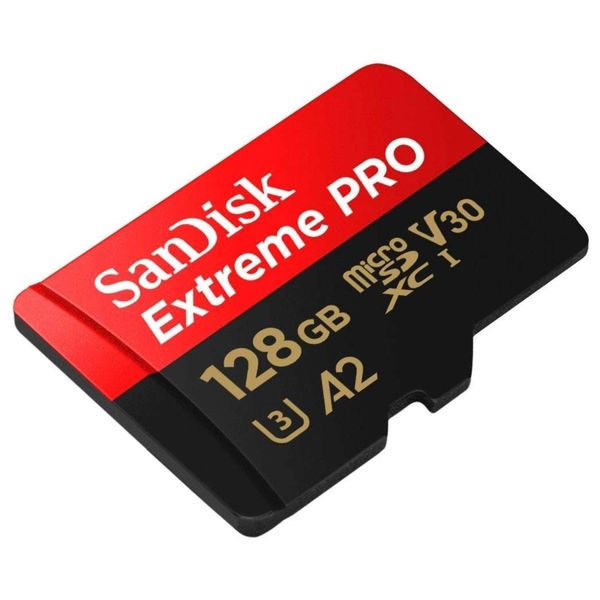 SanDisk Extreme Pro 128GB microSDXC Memory Card + SD Adapter with A2 App Performance + Rescue Pro Deluxe 170MB/s Class 10, UHS-I, U3, V30