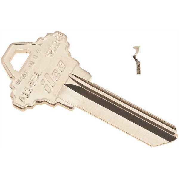 Kaba Ilco A1145L Schlage 35-101L Blank Key Silver