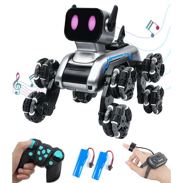 Robot Dog Toy Remote Control Car for Kids 8 Wheels Hand Controlled RC Stunt Car Toys for Boys Girls Age 6 7 8 9 10 11 12 13 Year