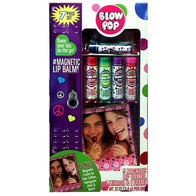 Blow Pop Magnetic Flavored Lip Balm 7 Piece Set NEW