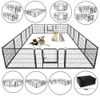 24" Heavy Duty Metal Dog Cat Exercise Fence Playpen Kennel 16 Panel Safe For Pet