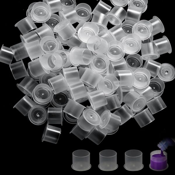 300pcs Tattoo Ink Cups - TONBAO Tattoo Ink Cups with Base #11mm Clear Plastic Pigment Cups Disposable Tattoo Ink Caps Cups Container Cups for Tattoo Ink and Pigment ... (300pcs-11mm)