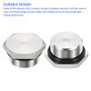 M METERXITY 2 Pack Male Plug - Thread Hexagon Head Socket Solid Pipe Fitting with Sealing Rubber Ring, Anti-Rust, Apply to Water Pipe (M25x1.5, Silver Tone)