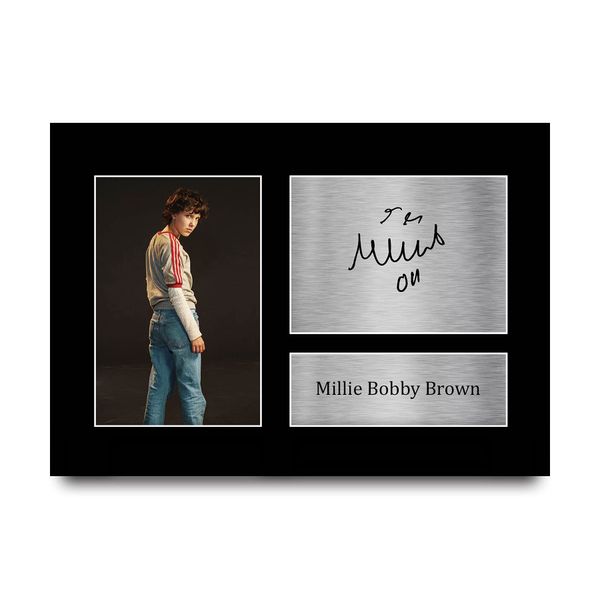 HWC Trading Millie Bobby Brown Stranger things Eleven Gifts Printed Signed Autograph Picture for TV Memorabilia Fans - A4