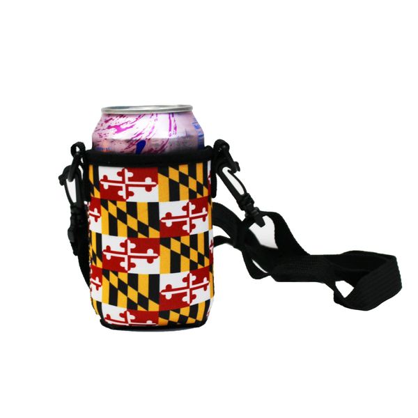 Maryland Flag / Can Cooler with Strap - Maryland Flag / 10/$11 Each