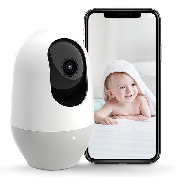 nooie Baby Monitor with Camera 360-degree WiFi Baby Camera with Night Vision 1080P Baby Monitor Camera,AI Motion Tracking Sounds and Motion detection,Works with Alexa