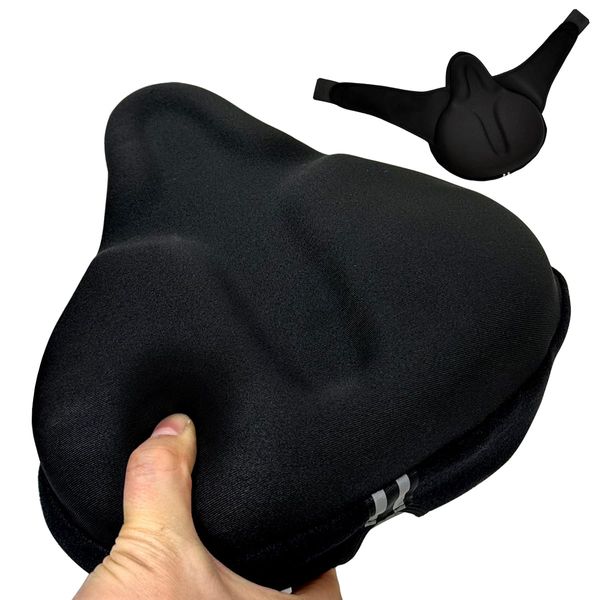 WyBright Bicycle Saddle Cover, Saddle Cushion, Magnetic Tape Type, Super Thick, Low Rising, Fluffy, No Hurt, Bicycle Saddle Cover, Waterproof, Dustproof Cover & Reflective Stickers, Perfect for