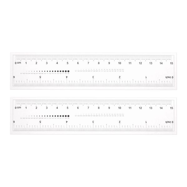 sourcing map 2pcs Film Flexible Ruler 6 Inch 0.5mm Scale PET Plastic Folding Straight Ruler Calibration Soft Ruler Measuring Tool for Factory, Transparent