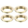 sourcing map G1/2 Pipe Fitting Hex Flange Lock Nut Locknut Female Threaded Fastening Thin Nut for Plumbing Fixed, Brass 4Pcs