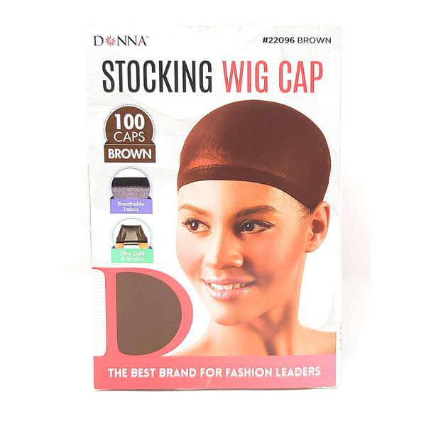 100 Value-Pack Premium-Collection Wig Caps (Multi-Pack) Brown