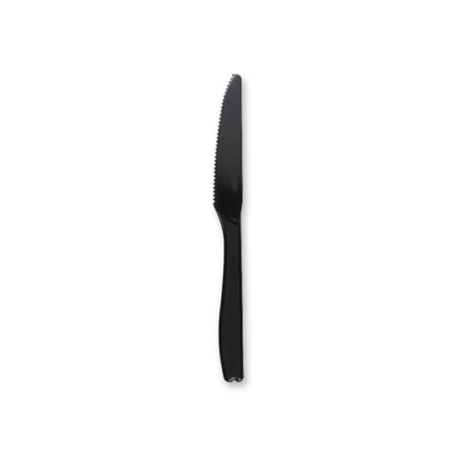 Houden Sangyo 004514174 Plastic Knife, 6.3 inches (16 cm), Single Bag, Black, Pack of 100