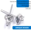 BESTYCHAO 60pcs Tri-Fold Exploding Large Head Aluminum Blind Rivet Pop Rivet Rivets - Silver(4.8x21mm)