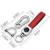 Ford Logo in Black on Genuine Red Leather Loop-Strap Chrome Hook Key Chain