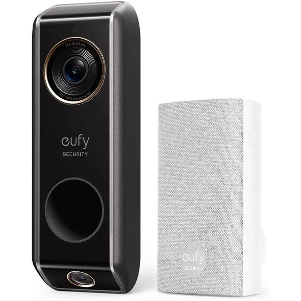 eufy Dual Camera Smart Video Doorbell + Chime 2K HDR Security Cam work w/ Alexa