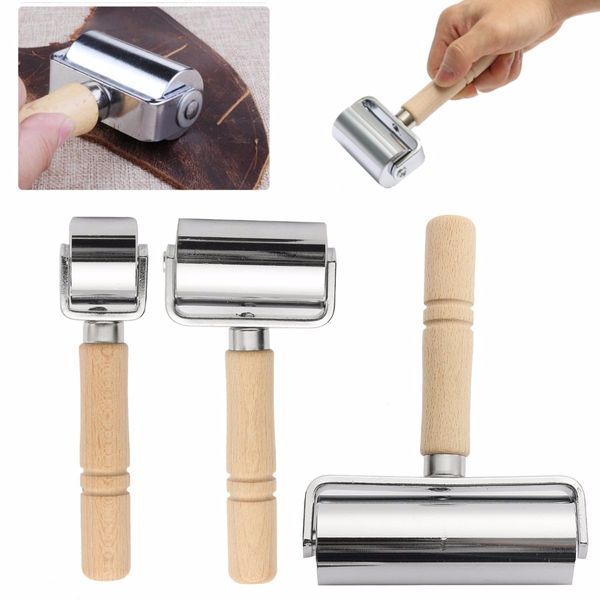 MASUNN 26/60/100mm Leather Glue Edges Laminating Roller Craft DIY Handmade Crease Tool -B(60 mm)