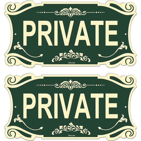 Private Signs Metal Private Property Signs 30 x 15 cm Private Garden Signs No Trespassing Signs Outdoor Gate Reflective Rust Free Aluminum UV Printed Easy Mounting Use Waterproof Durable 2 Pack