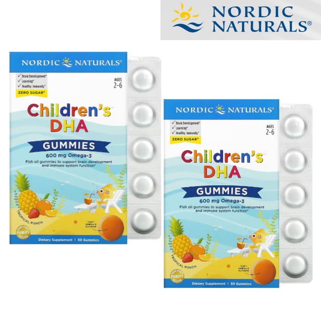 Nordic Naturals Children's DHA Omega-3, 600 mg, Gummies, Tropical Punch - 30 gummies