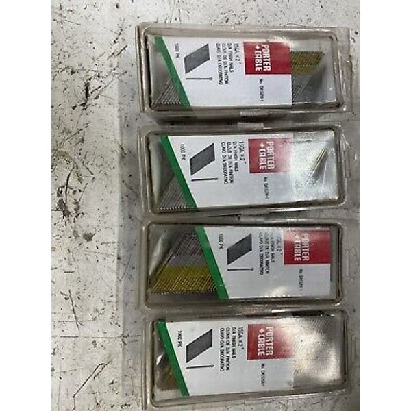 Porter Cable No. DA15200-1  15 GA x 2"  D/A Finish Nails 1000 PK.  4 Boxes