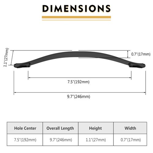 AOOTOCH 10 Pack Matte Black Kitchen Cabinet Handles Cabinet Pulls 7.5 inch Hole Center Cabinet Hardware Drawer Handles for Cabinet Dresser and Cupboard AT2792MB