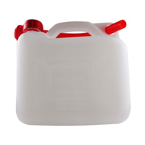 RocwooD Petrol Fuel Canister Clear Plastic Lawn Mower Jerry Can 5 Litre Flexible Spout