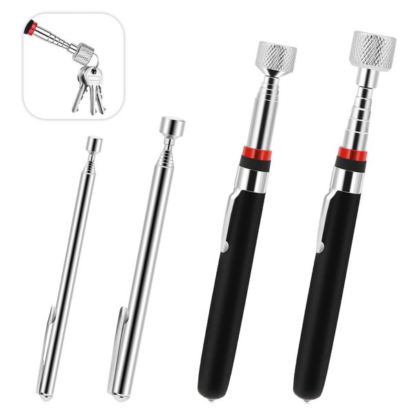 4 PCS Magnetic Telescopic Pick-up Tool, Durable Telescopic Magnetic Collector Extendable Magnetic Grabber Reacher Tools Screw Magnet Pickup Tool Magnet on A Stick (1.5lb 3.5lb 10lb 15lb)