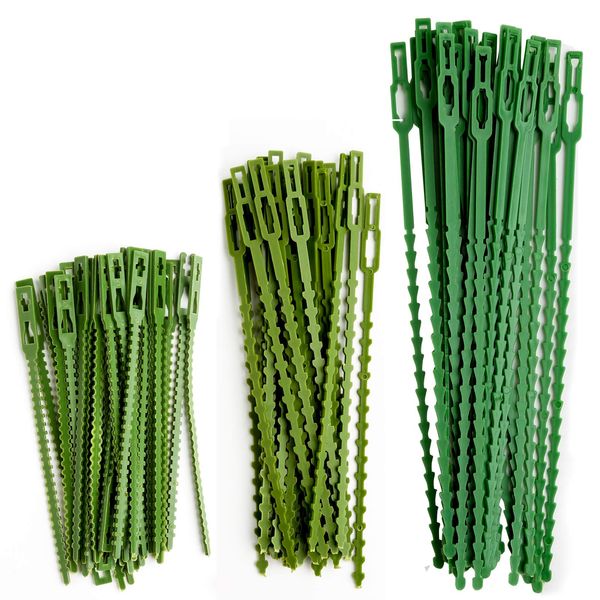 HXC 110PCS Adjustable Plant Tie Plastic Cable Tie Set Twist Ties for Green Plant Support Flexible Plant Straps for Garden Tree Potted Plants