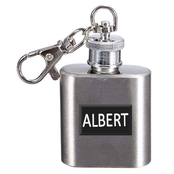Name Hip Flask 1oz Personalised Keyring 1oz Albert