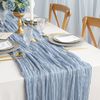 DROMCOM Cheesecloth Table Runner, 90 cm x 300 cm, Dusty Blue, Pack of 2