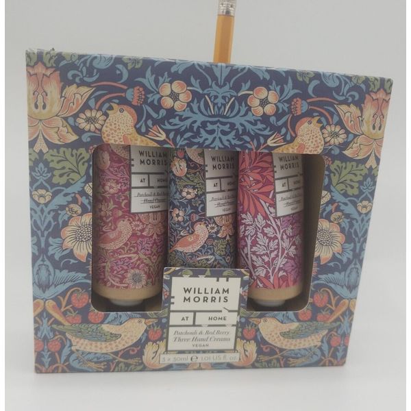 Heathcote & Ivory WILLIAM MORRIS Patchouli Hand Cream Set 3 Blue, 1.01 oz each