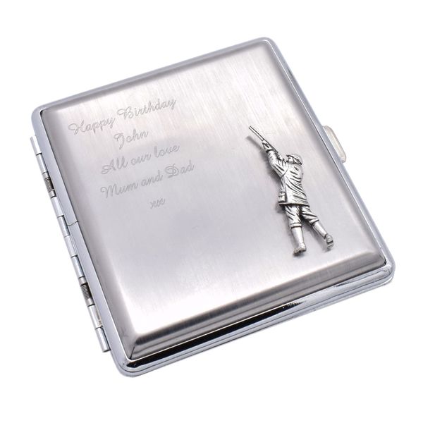 Gamekeeper Design Personalised Engraved Brushed Stainless Steel King Size Cigarette Case