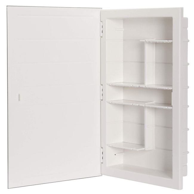 ZACA Medicine Cabinet with White Frame Mirror and 6 Adjustable