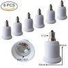dzydzr 6 Pcs LED Light Bulb Socket Base E12 to E26 Lamp Holder Converter Adapter Flame-Retardant Materials