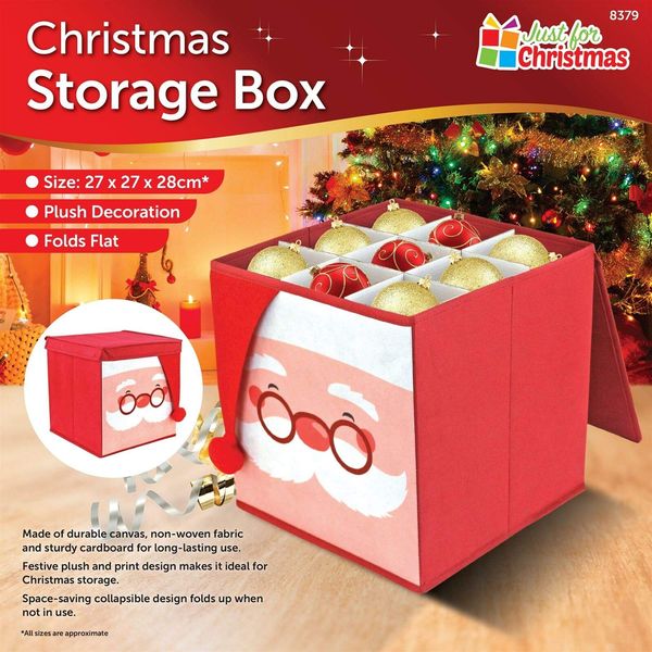 ADEPTNA Christmas Tree Bauble Decoration Storage Box – Space Saving Stylist Collapsible Design (RED)