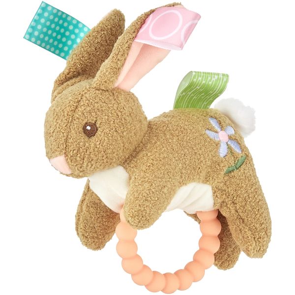 Taggies Teether Baby Rattle, 6", Harmony Bunny