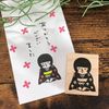 Okappa-chan Three Finger Rubber Stamp