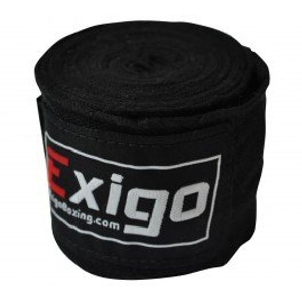 Exigo Boxing Professional Stretch Protection Hand Wraps 2.5M - Black