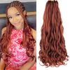 French Curl Braiding Hair 8 Pack Loose Wavy Curl Braiding Hair for Black Women, 24 Inch French Curl Braids Crochet Hair Pre Stretched Bouncy Braiding Hair Synthetic Hair Extensions(350#)
