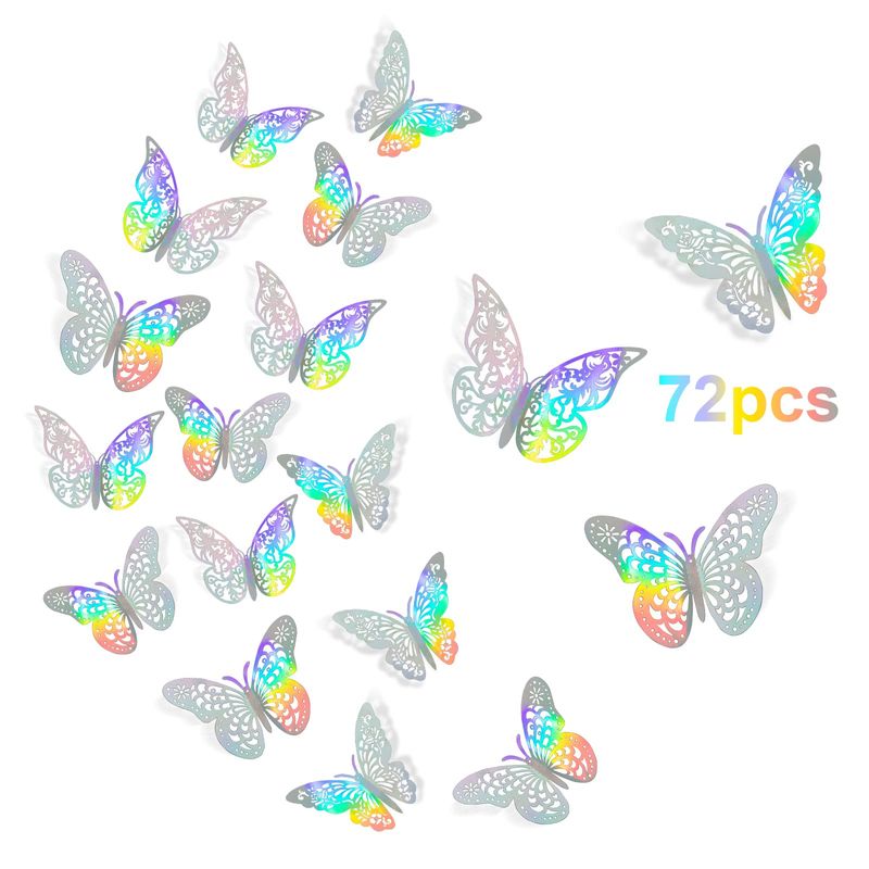InsuWood 72 Pcs 3D Butterfly Wall Decor Stickers, 3 Styles 3 Sizes ...